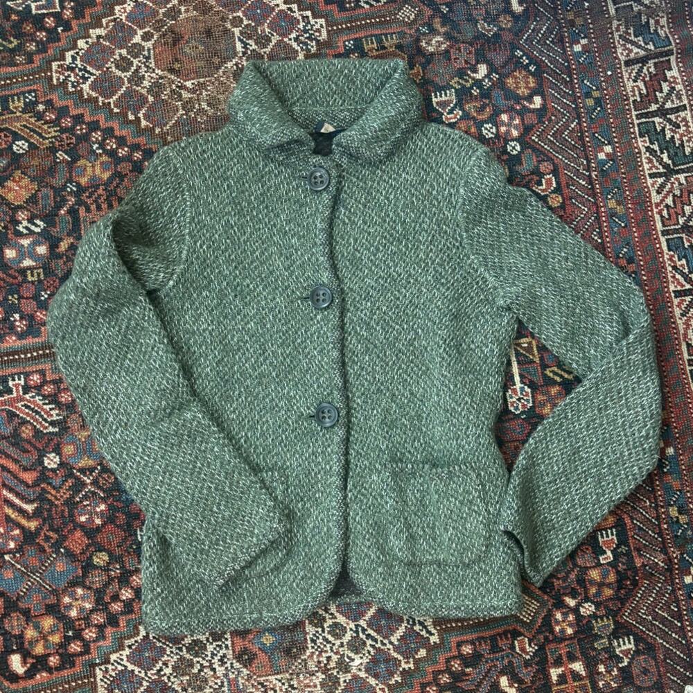 Piazza Sempione Green Wool Cardigan Sweater
